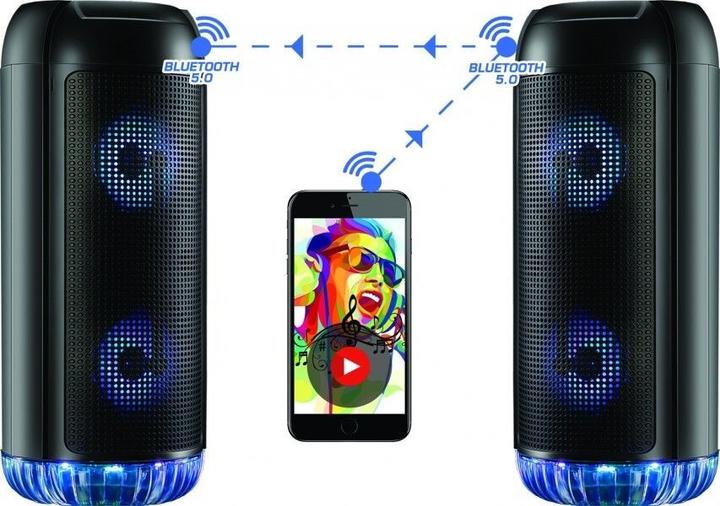Actual product image Rebeltec Forever Bluetooth portable speaker Partybox 400 (USB, Micro SD, AUX, HF, RGB luminaire) (8 h, Rechargeable battery operated)