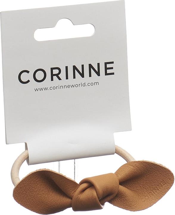 Immagine prodotto Corinne Mondo - Fiocco di pelle piccola cravatta per capelli cammello (Elastico per capelli)