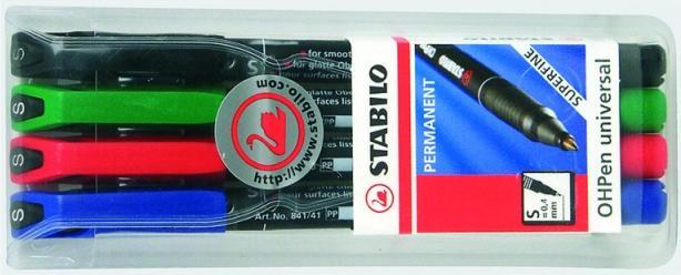 Actual product image STABILO OHPen universal foil pen permanent (Red, Black, Blue, Green, 0.40 mm, 4 x)