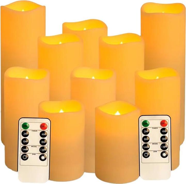 Produktbild Cbx 10 Stück Flammenlose LED Kerzen mit Fernbedienung und Timer Funktion (10 x)