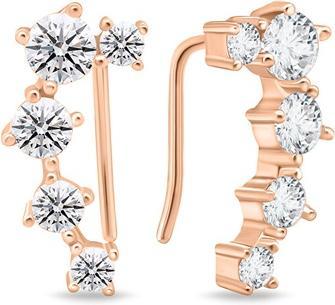 Brilio Silver - Dazzling long bronze earrings EA621R