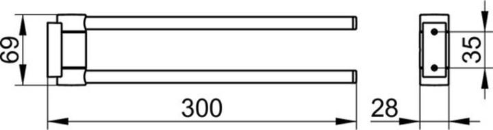 Image du produit Keuco Porte-serviettes Plan 30 cm pivotant chromé 14919010000