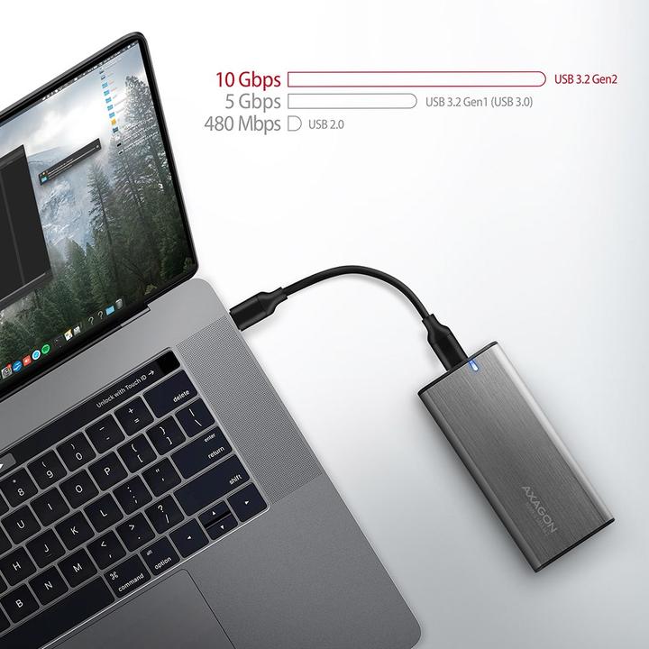 Produktbild Axagon EEM2-SG2 externes Gehäuse für M.2 SSDs USB-C 3.2 Gen 2 (M.2)