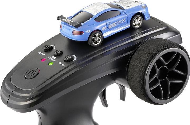 Immagine prodotto Reely Mini Racer blu-bianco spazzolato 1:64 RC modello di auto elettrica da strada Hec (RTR pronto all'uso)
