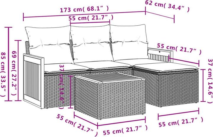 Produktbild VidaXL Garten-Lounge-Set