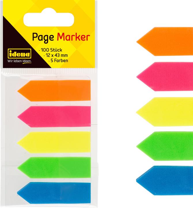 Actual product image Idena Page Marker Arrow 5 colours (12 x 43 mm)
