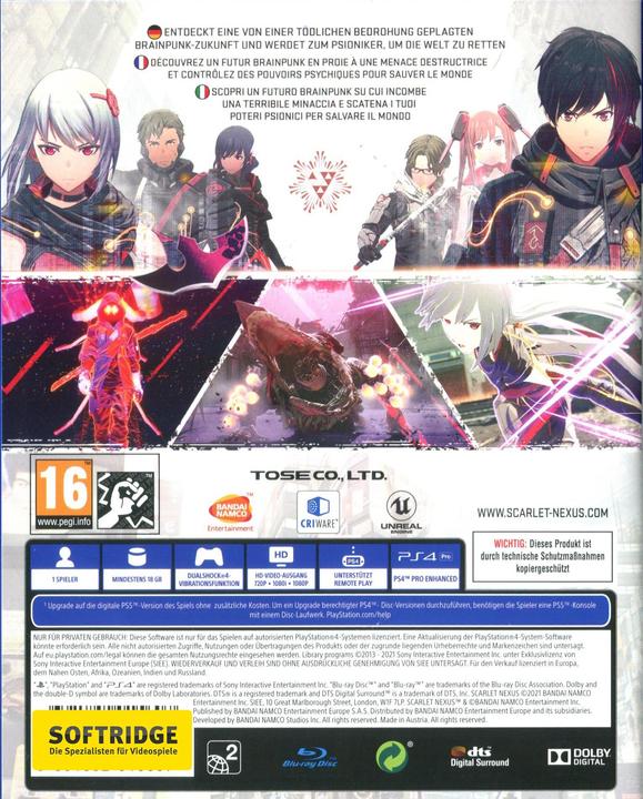 Immagine prodotto Bandai Namco Scarlet Nexus (aggiornamento gratuito per PS5) (incl. DLC bonus) (PS4, PS5, DE, FR, IT)