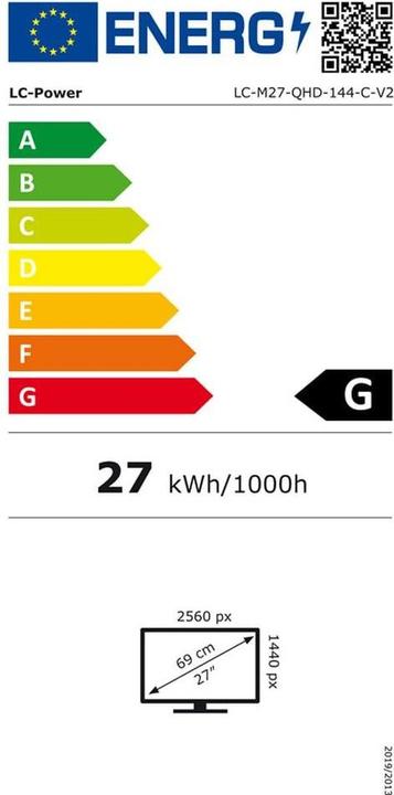 Energy Label LC-Power LC-M27-QHD-144-C-V2 (2560 x 1440 pixels, 27")