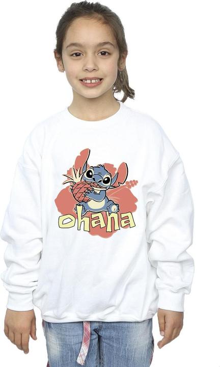 Actual product image Disney Girls Lilo And Stitch Ohana Pineapple Sweatshirt (116)