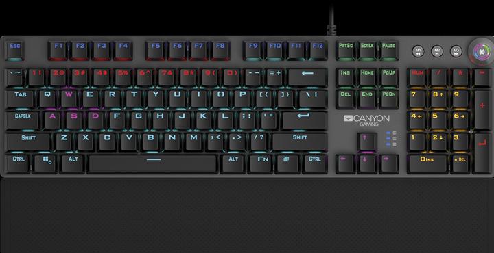 Actual product image Canyon Mechanical gaming keyboard Nightfall CND-SKB7-US, Black Switch, LED, US layout (US, Cable)