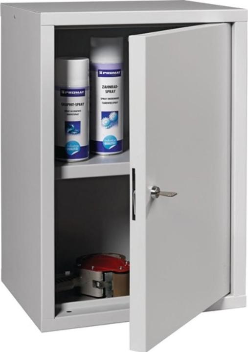 Produktbild HP Autozubehör Hängeschrank H600xB400xT300 mm Vollblech, 1 Boden Stahlblech lichtgrau, RAL 7035/lichtgrau, RAL 7035 (40 cm, 60 cm)