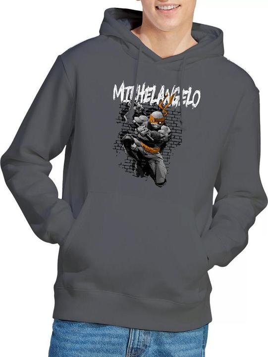 Immagine prodotto Teenage Mutant NT Felpa con Cappuccio Michelangelo Uomo (M)