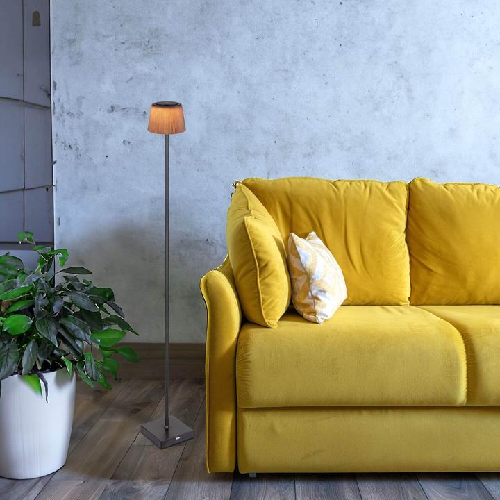 Actual product image Globo Gregoir LED floor lamp 4W CCT IP44 Black matt, metal Ø13cm 58434SB