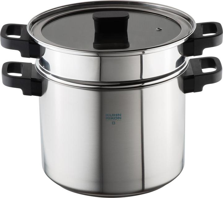 Produktbild Kuhn Rikon Locarno Teigwarentopf mit Einsatz 6.5 L · Ø 22 cm (22 cm, Kochtopf, Edelstahl)