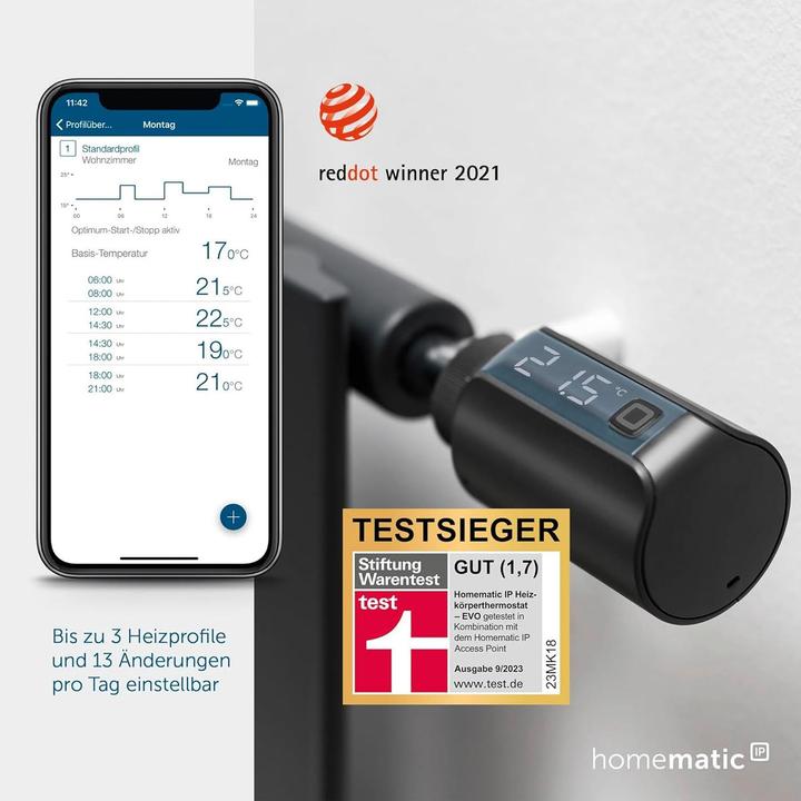 Produktbild Homematic IP Heizkörperthermostat Evo,anthrazit