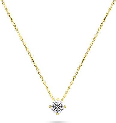 Brilio Silver - Minimalist gold-plated necklace with zircon NCL73Y