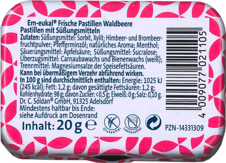 Actual product image Em-eukal Fresh pastilles wild berry sugar free with xylitol (1 pcs., 20 g)
