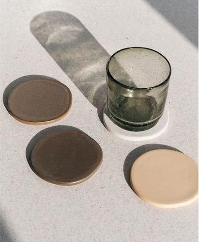 Actual product image Esmée Set of 4 Ceramic Coasters (4 x, Glass coaster)