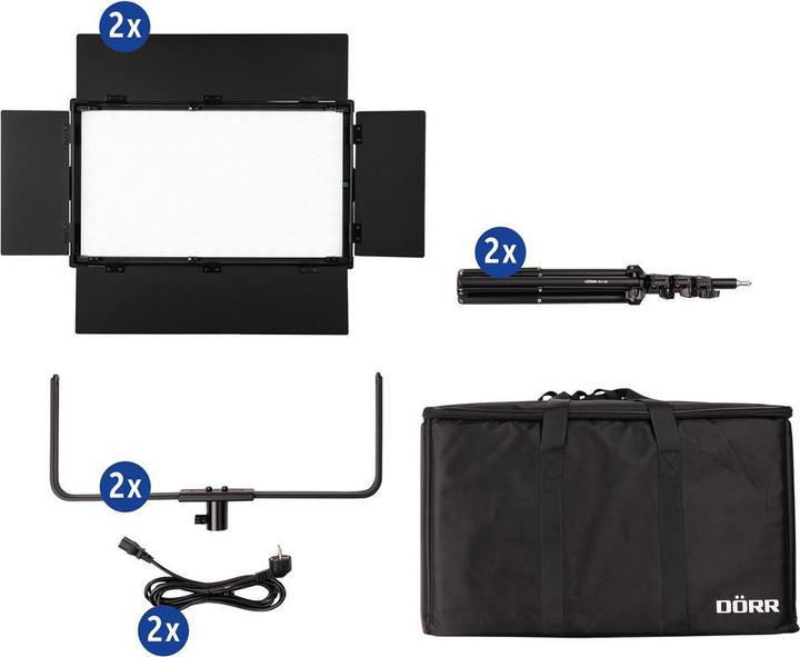 Produktbild Dörr 2 LED Panel Kit DLP-70W mit 2 Stativen und Tasche (Neuheit)