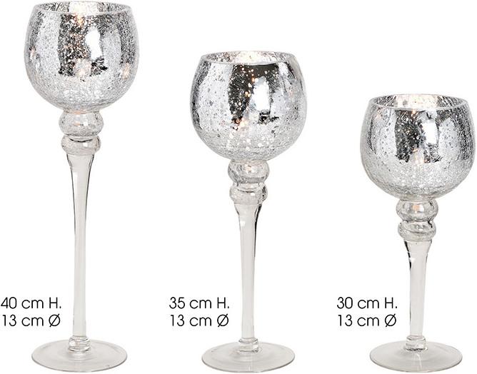Image du produit G. Wurm Set de lanternes calice craquant argent 30, 35, 40 (3 x)