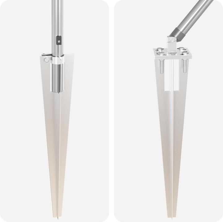 Produktbild VidaXL Zaunpfähle mit Spitze 52 Stück Ø32 mm 140 cm verzinkter Stahl