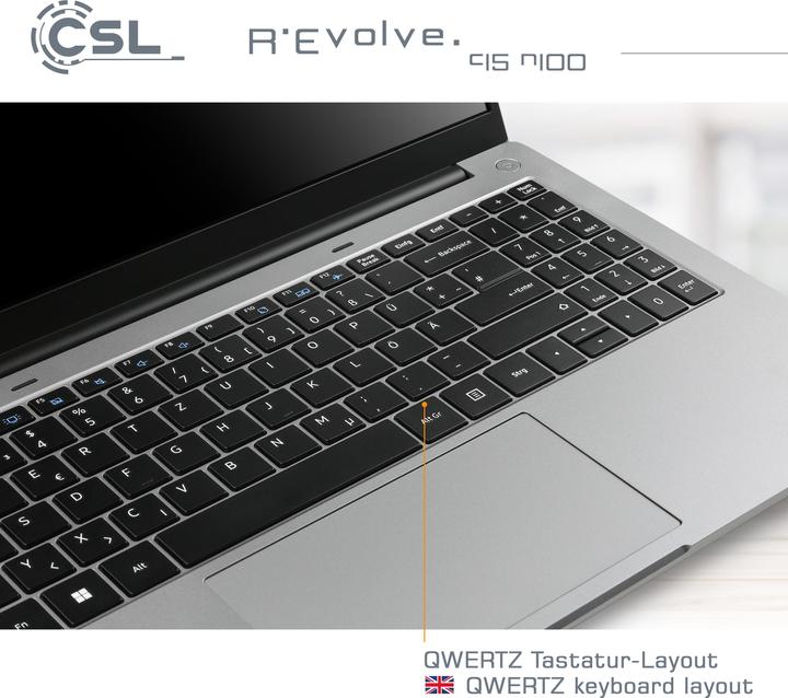 Produktbild CSL Notebook R'Evolve C15 v4 32GB 1000GB Windows 11 Home (15.60", Intel N100, 32 GB, 1000 GB, DE)