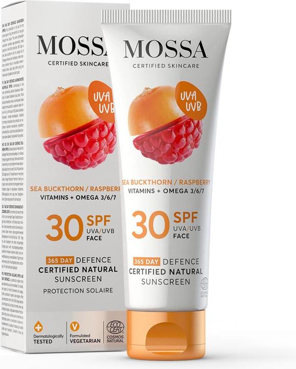 Mossa Spf30 Sonnenschutz Himbeere Natürlich 50ml (Sonnencreme, SPF 30, 50 ml)