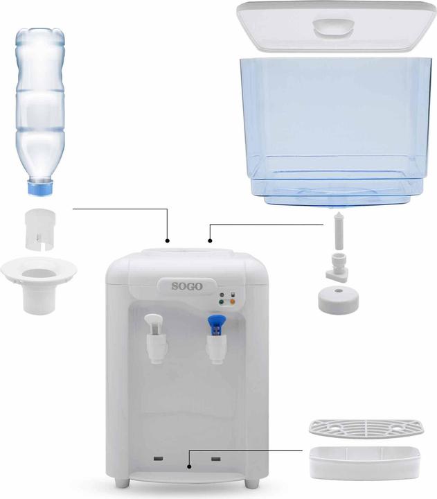 Image du produit Sogo WATER DISPENSER & COOLER, BOTTLES & TANK, 2 TAPS, LED, 7L, 65W (7 l)