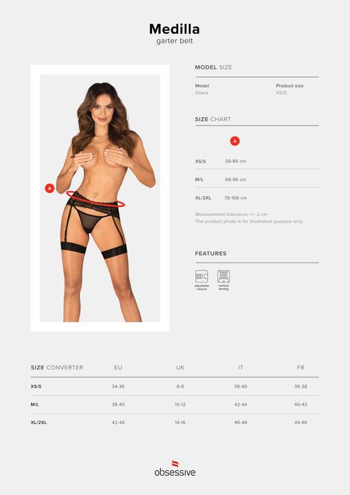 Produktbild Obsessive Medilla Strumpfhalter Schwarz (M, L)