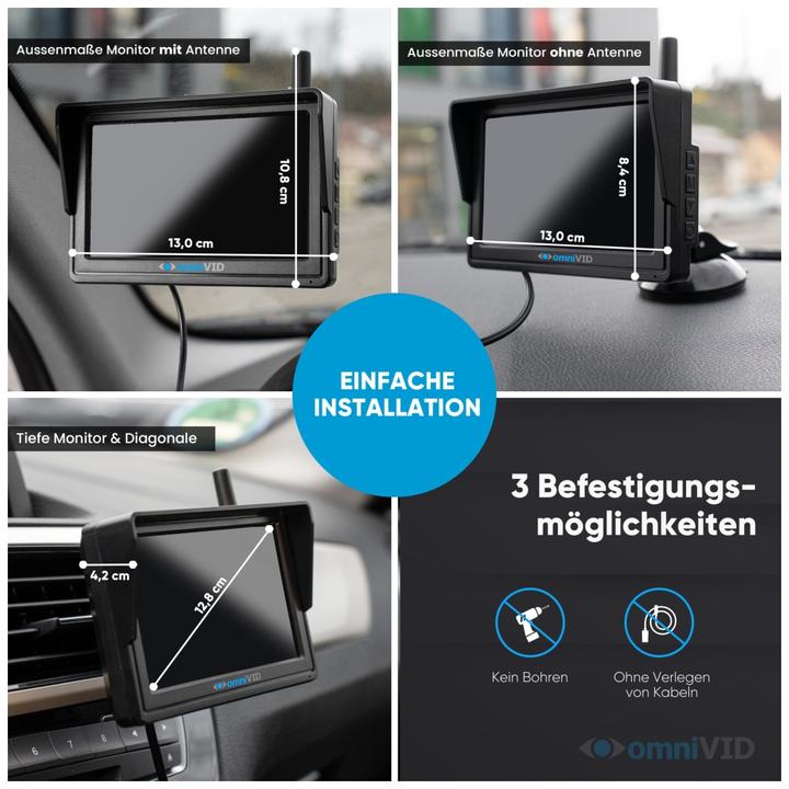 Produktbild OmniVID Solar5 Kabelloses Solar-Rckfahrvideosystem