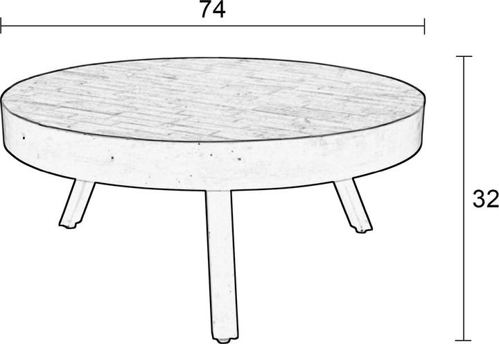 Actual product image White Label Living Table (74 x 74 x 32 cm)
