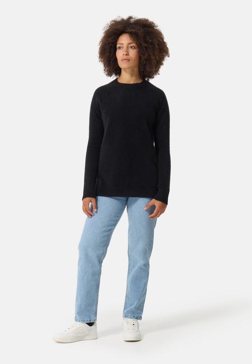Actual product image Cash-Mere Brushed Kaschmir Rundhals Pullover mit Seitenschlitzen (L)
