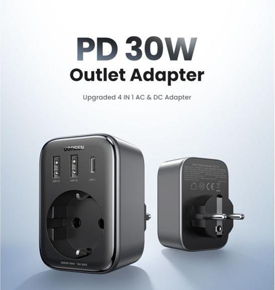 Produktbild Ugreen EU 90613 Verlängerungskabel, 30 W (30 W)