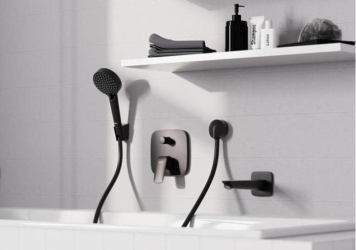 Image du produit hansgrohe HG Support de douche PORTER'S f Schl avec écrou conique noir mat