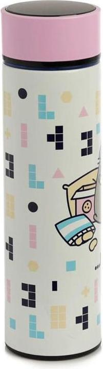 Actual product image Puckator Pusheen the Cat Computer Games Reusable Thermo Insulated Stainless Steel Drink Bottle with Digita (0.45 l)
