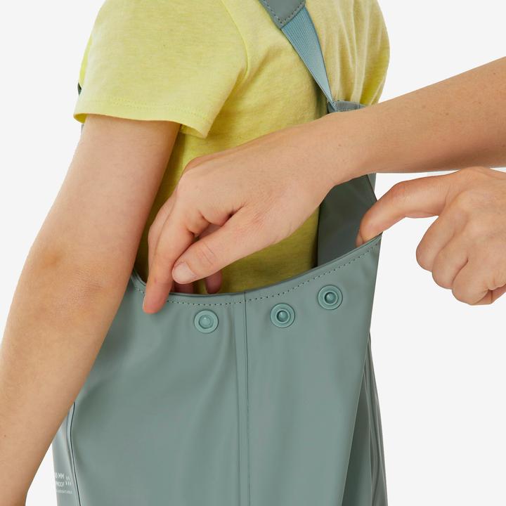 Actual product image Quechua Regenhose Latzhose Kinder wasserdicht Wandern - MH900 grün (122)