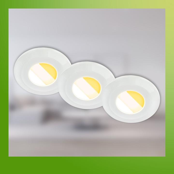 Actual product image Briloner Sustainable ultra-flat LED recessed lights set of 3 (520 lm)