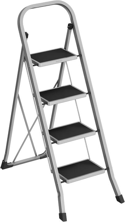 Songmics Klappbare Trittleiter mit 4 Stufen (Trittleiter, 139 cm)