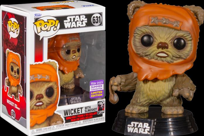 Image du produit Funko Pop! Disney : Star Wars - Wicket with Slingshot (Convention Limited Edition) #631 Bobble-Head V