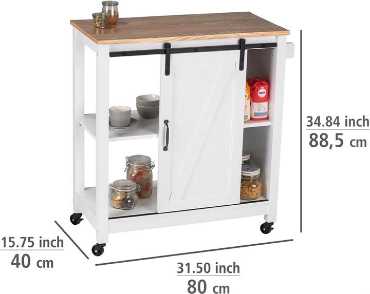Image du produit Wenko Chariot de service blanc 80,0 x 40,0 x 88,5 cm