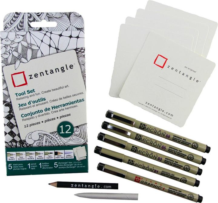 Actual product image Sakura Zentangle Tool Set (Black, 12 x)