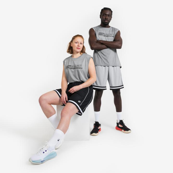 Actual product image Kipsta Damen/Herren Basketball Trikot ärmellos - Fast 500 grau (XL)