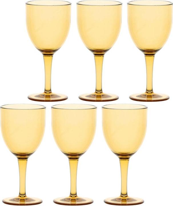 Actual product image Rose Tulipani ROSE&TULIPANI FIABA Set of 6 acrylic wine glasses 400 ml amber (40 cl, White wine glasses)