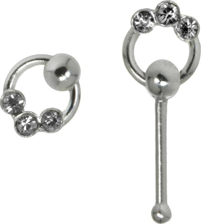 Bijouteria Nasenpiercing (Silber 925, Kristall)