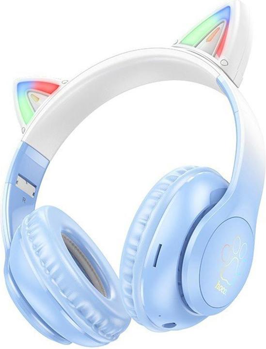 Produktbild Hoco Drahtlose Kopfhörer drahtlose bluetooth Kopfhörer W42 Cat Ear crystal blue