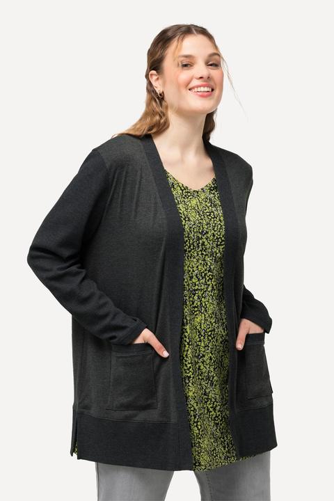 Produktbild Ulla Popken Sweatjacke, Waffelstruktur, offene Form, Langarm (50, 52)