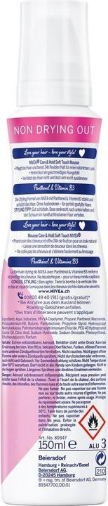 Produktbild NIVEA Pflege & Halt Soft Touch Styling Mousse (150 ml, Schaumfestiger)