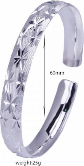 Hermex LUXUS mit Platin veredelt Armreifen Armband Charms Zirkonia - Platin (21 cm, Kupfer-Nickellegierung)