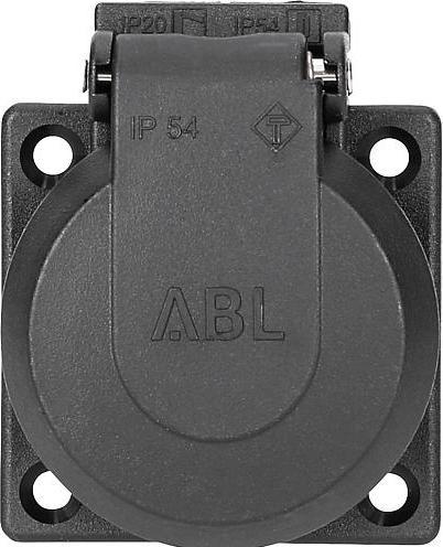 Productafbeelding ABL SCHUKO inbouwstopcontact, zwart, IP54, met schroefaansluiting
