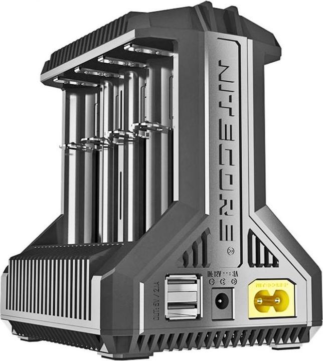 Produktbild AccuCell 8x Panasonic 18650 Li-Ion Akku und 8fach Schnell-Ladegerät (8 Stk., 18650, Akku)